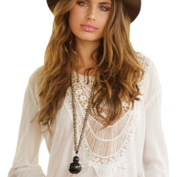 Elan Black Crocheted Open Back Romper Cover L - Picture 10 of 10